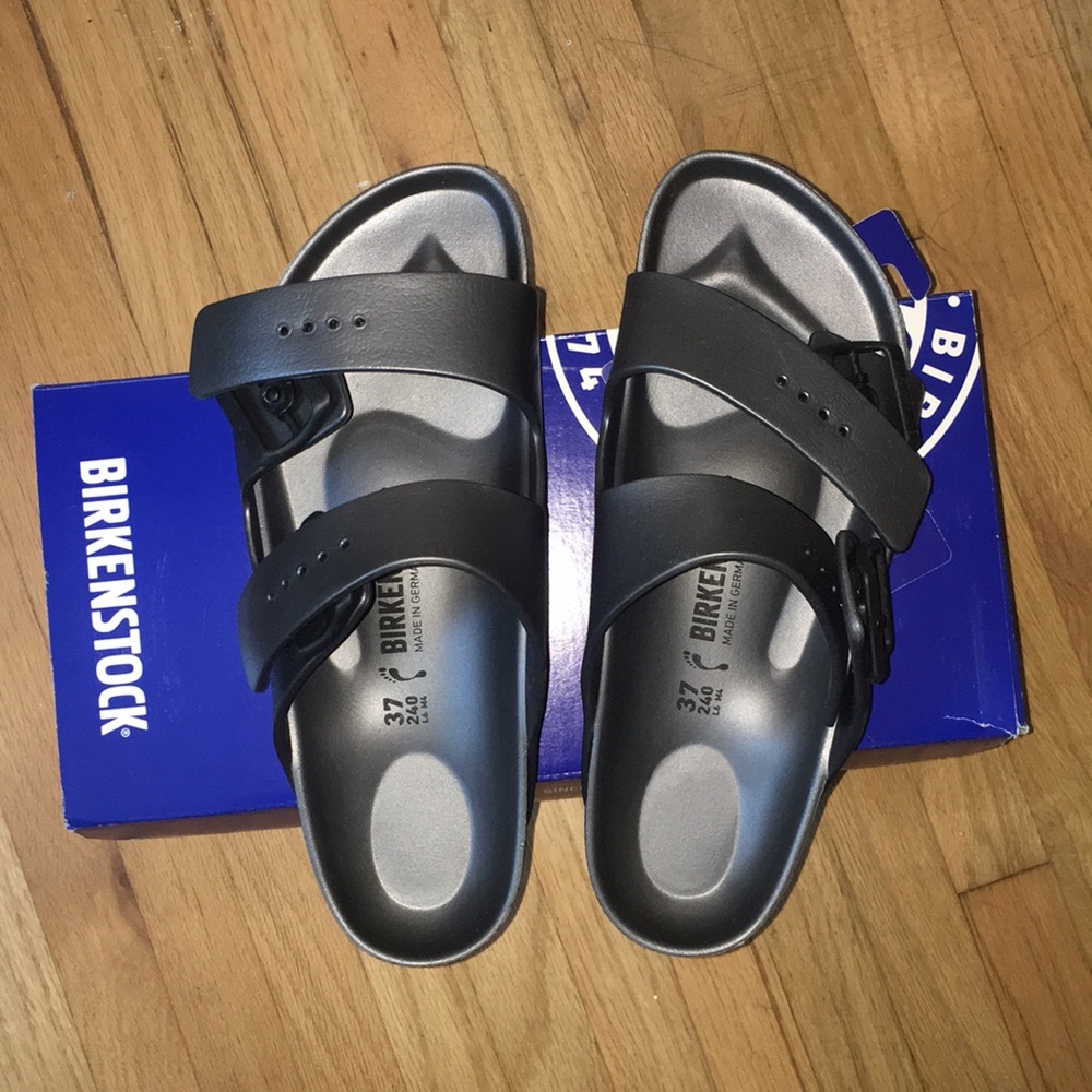 Arizona EVA Anthracite Birkenstocks, women’s 6-6.5